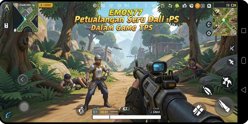 Tampilan gameplay seru dalam EMON77 saat beraksi.