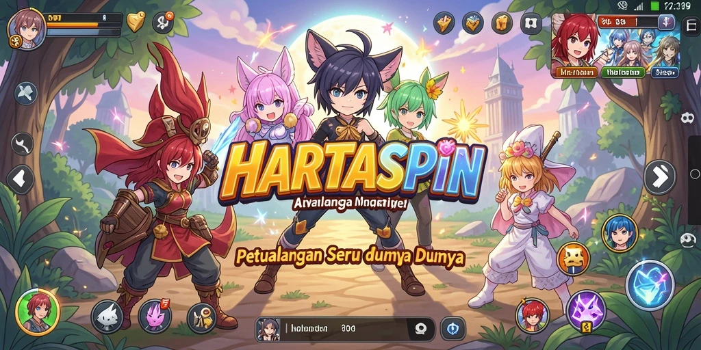 Tampilan gameplay HARTASPIN yang menarik dan penuh warna.